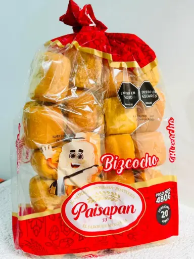 [21458] BIZCOCHOS 12X20 UNIDADES PAISA